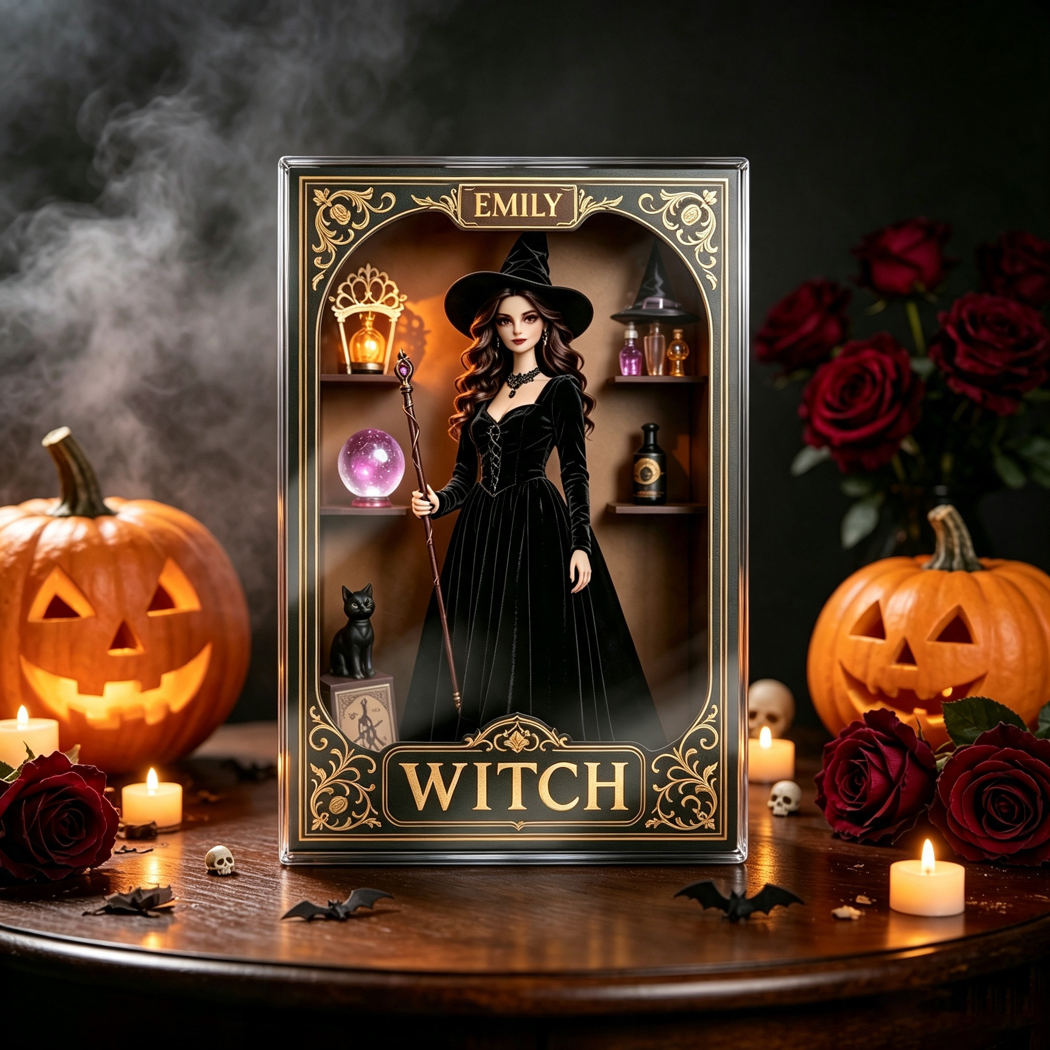 Personalized Rectangle Shaped Acrylic Plaque Halloween Witchy Gifts For Women A Beauty Born Of Night