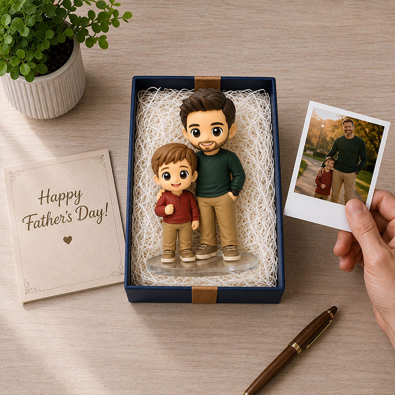 Personalized 3D Statue from Your Photo Custom Daddy Gift 3D Figurine Keepsake Mini Character Gift Gift for Family Dad