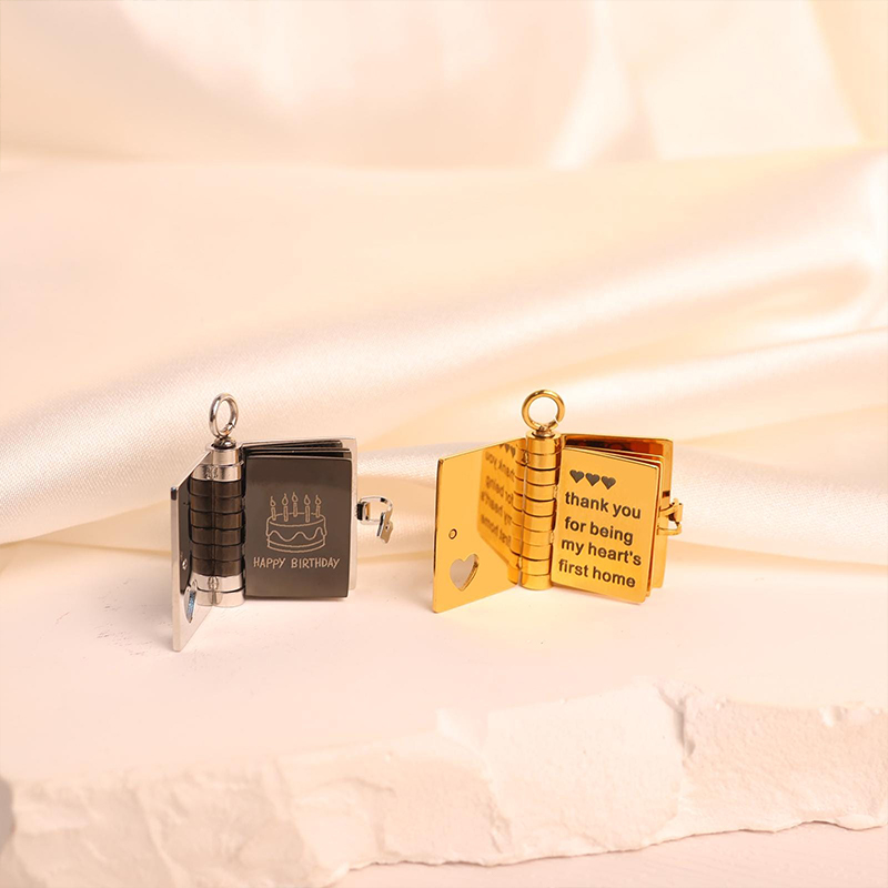 Personalized Book Keychain with Name & Messages Custom Petite Book Engrave Memory Key Chain Gift for Mom Dad Perfect Book Lover Gifts