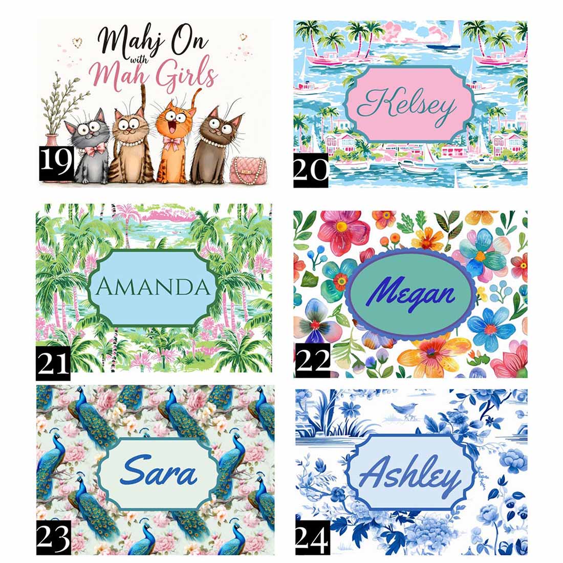 Personalized Mahjong Card Cover and Plastic Sleeve for Large Card National Mahjong League Card Cover Mahjong Gift Her Custom Monogram