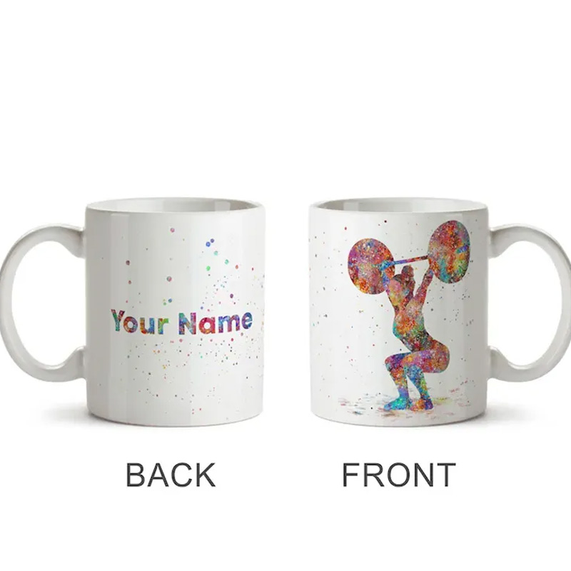Personalized Couple Mug Fitness Gift Weightlifting Mug Female Weightlifter Gift Fitness Cup for Gym Lover
