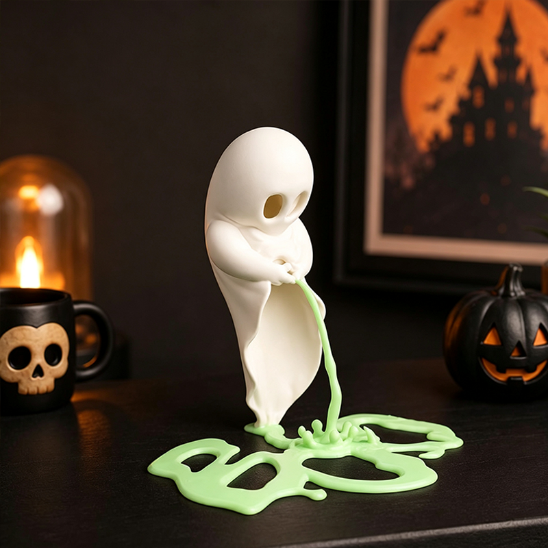 Funny Ghost Statue,Peeing Ghost Figurine,3D Printed Halloween Figurine,Spooky Desk Decor,Weird Gift for Halloween Lovers