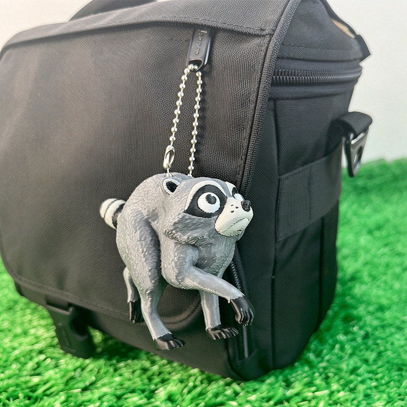 Jimothy the Raccoon Keychain | Short Spine Viral Seattle Raccoon Meme Charm | Internet Famous Trash Panda Gift for Raccoon Lovers