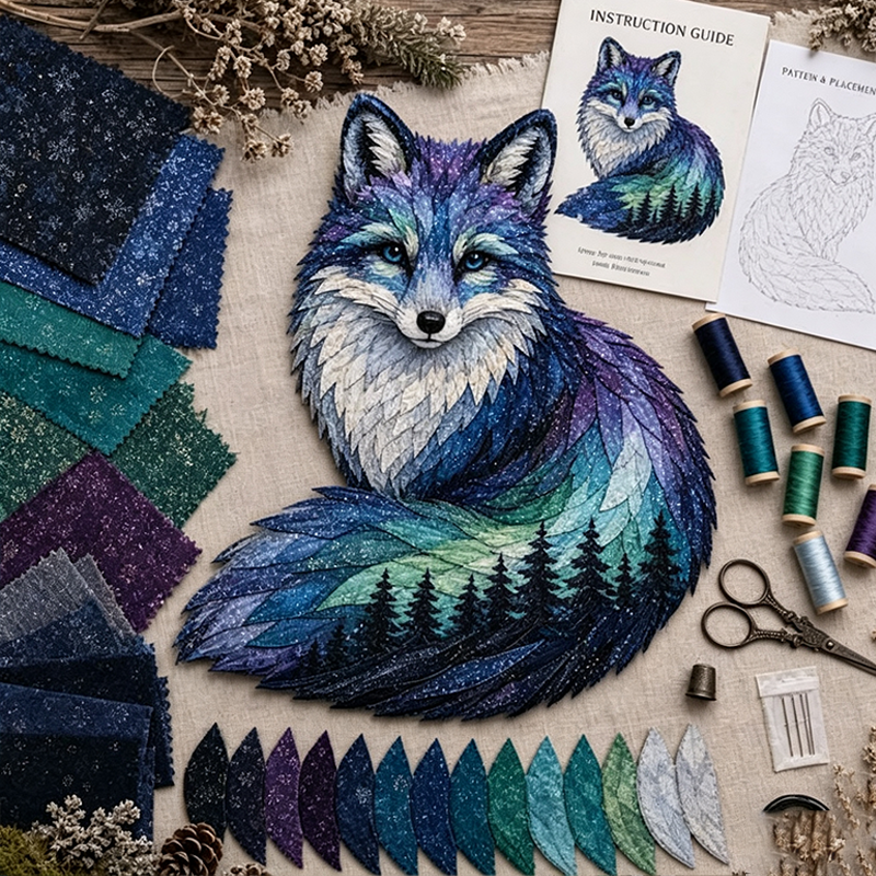 Northern Lights Wildlife Patchwork Kit
