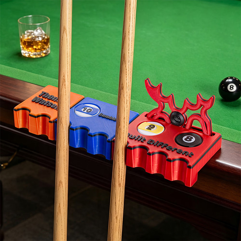 Personalized Dad Built Different Elk Antlers Billiards 2-4 Cues Claw Holder with Text and Pool Ball Marker Sticks Table Accessory Christmas Gift for Billiard Lovers Dad Gift