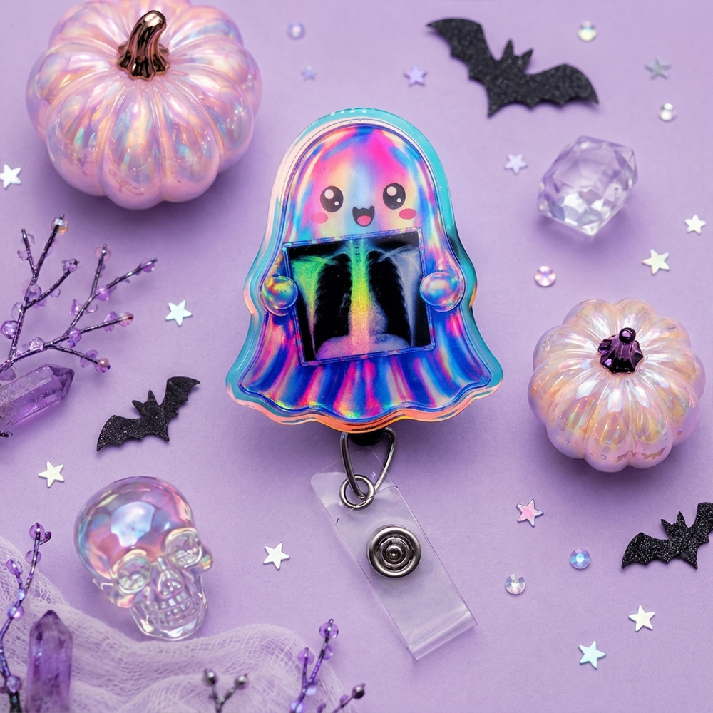 Spooky Ghost Xray Badge Reel  Xray Ghost Badge Reel Radiology Badge Reel
