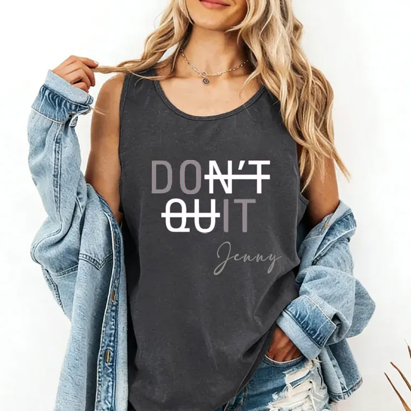 Personalized Gym Tank Tops Dont Quit Gym Motivation Saying Tank Top for Gym Lover