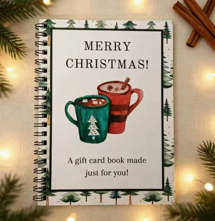 Printed Christmas Gift Card Book, Christmas Gift For Teen, Gift For Teenage Boy, Gift For Kids, For Adult Children, Gift Card Photo Album