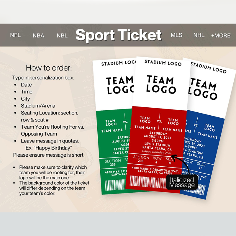 Personalized Laminated Concert Ticket Gift Souvenir, Personalized Event Keepsake