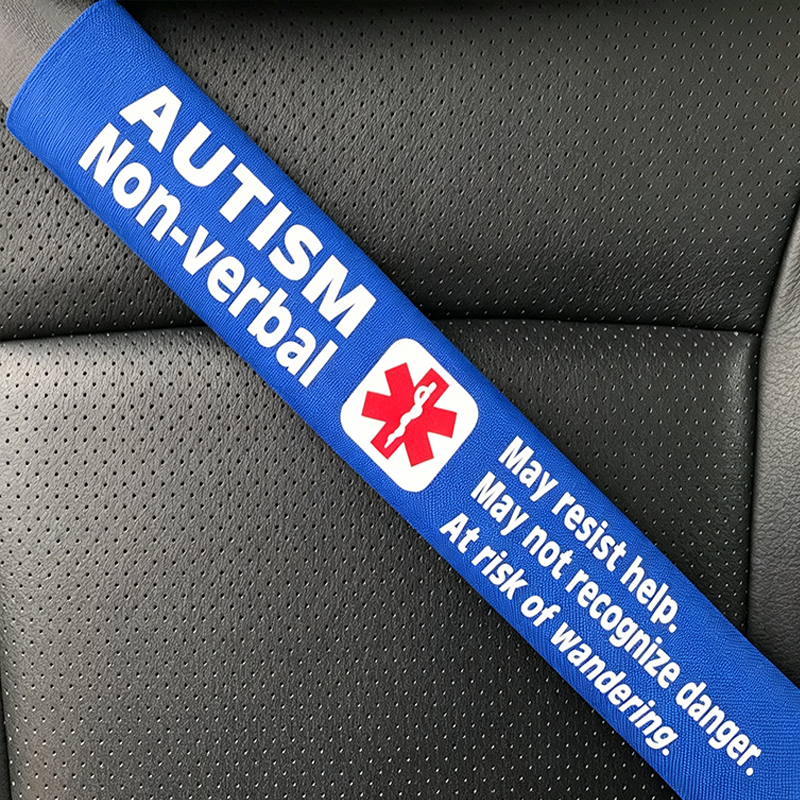 Handmade Printed Type 1 Diabetes Medical Alert Seatbelt Cover - Autism Seat Belt Cover-Special Needs Seatbelt Cover - Cerebral Palsy - Down Syndrome