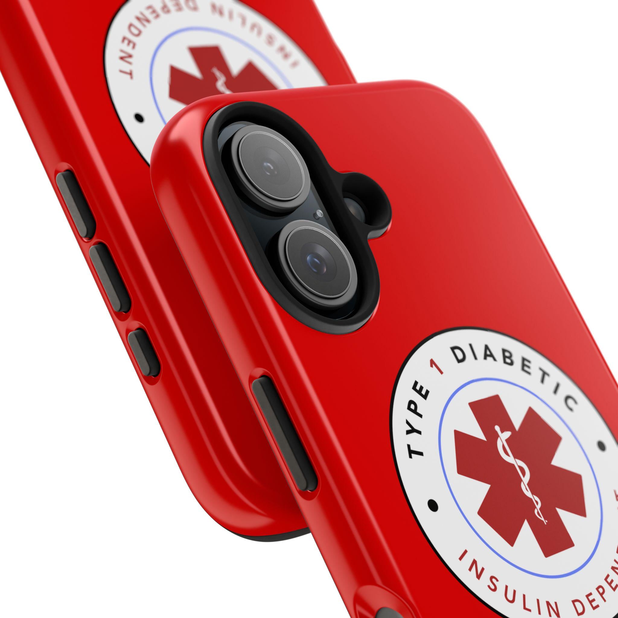 Personalized Type 1 Diabetic Medical Device Phone Case | Customizable Insulin Dependent Alert, Protective Cover