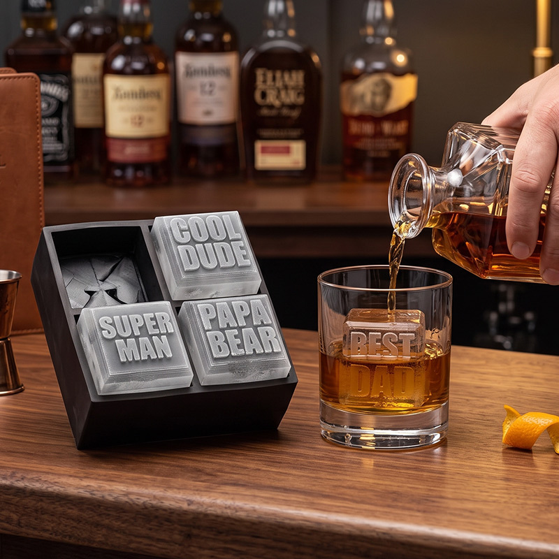 Personalized Best Dad Silicone Ice Cube Tray Birthday Gift for Dad Grandfather PAPA Father's Day Gift
