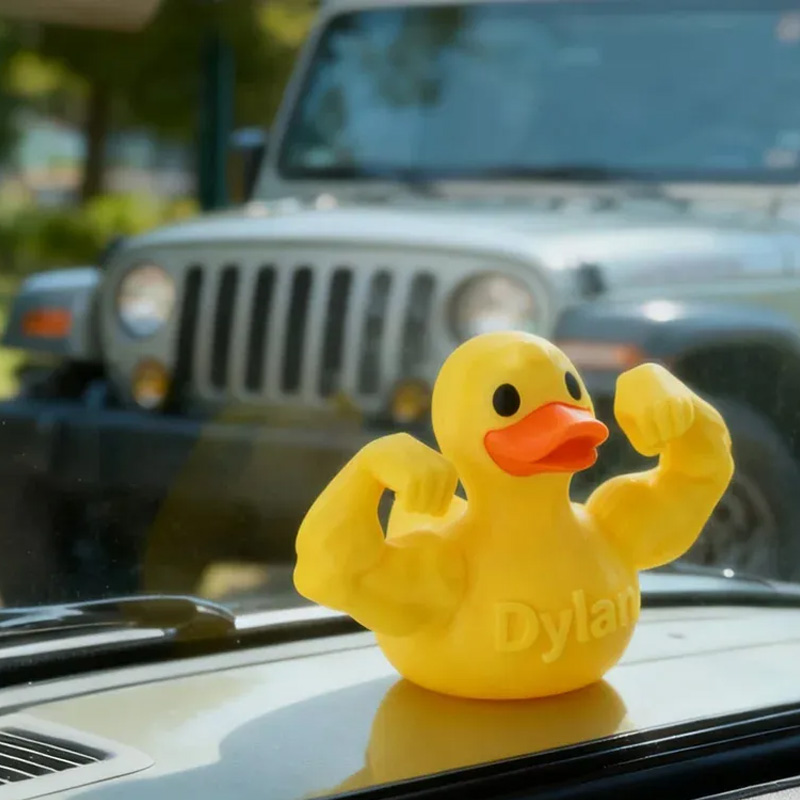 Personalized 3D Printed Funny Muscle Arm Duck with Name Desk Decor Birthday Gift for Friends Gym Rat Gym Lovers