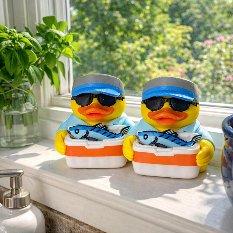 Personalized Fishing Duck Decor Duck for Dad Grandpa Hunter Decoration Cabin Decor Fishing Enthusiast Present Desk Ornament Dashboard Fisherman Funny Gift Tackle Box