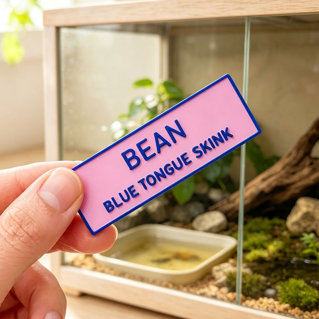 Personalized 3D-Printed Multicolor Magnetic Lizards Snakes Spiders Vivarium Name Sign