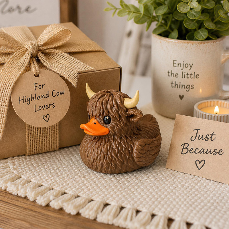 Personalized Highland Cow Duck Highland Lover Gift Collectible Rustic Decoration Country Style Western Accessory Gift