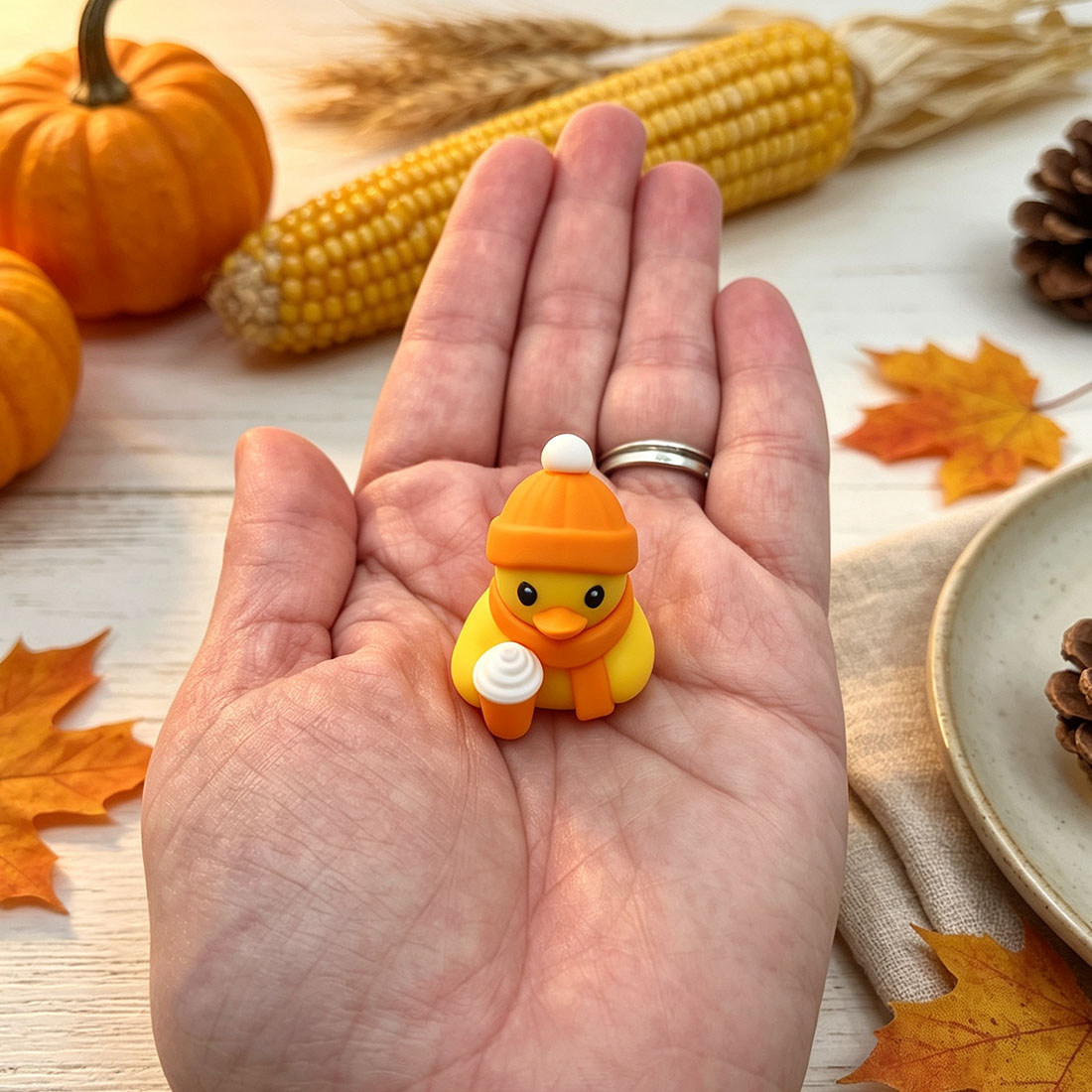 3D Printed Mini Pumpkin Spice Duck Fall Cruise Duck Autumn Duck