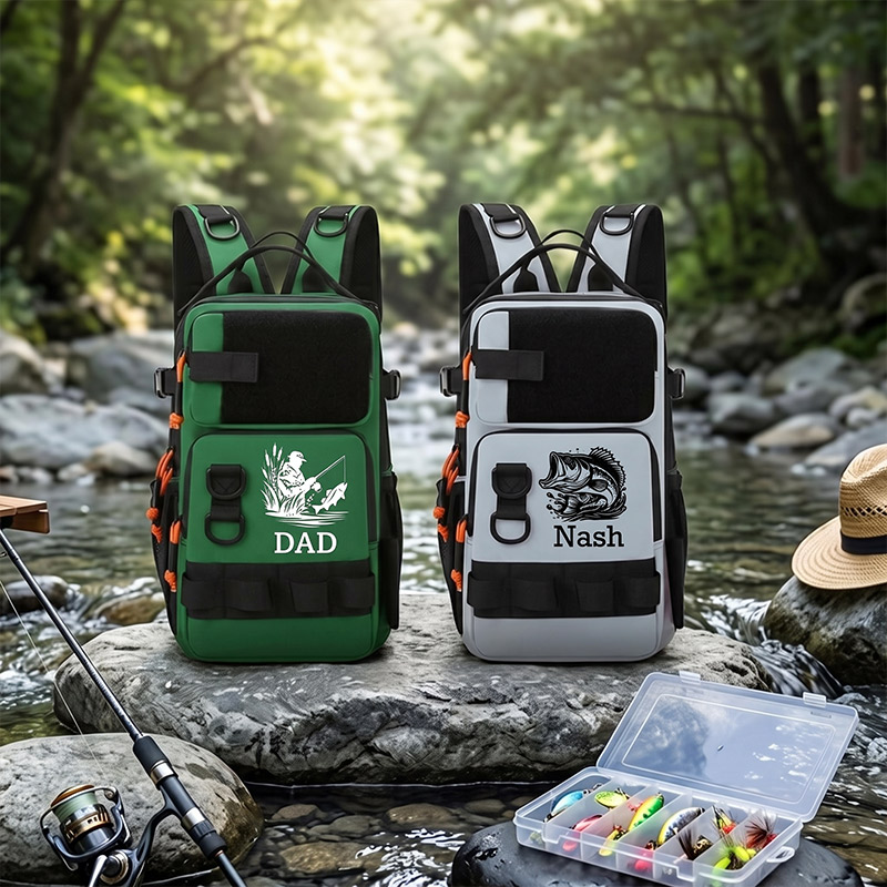 Personalized Rell Cool Dad Fishing Backpack Custom Tackle Bag Angler Gear Organizer Outdoor Waterproof Rucksack Fisherman Gift for Paopa