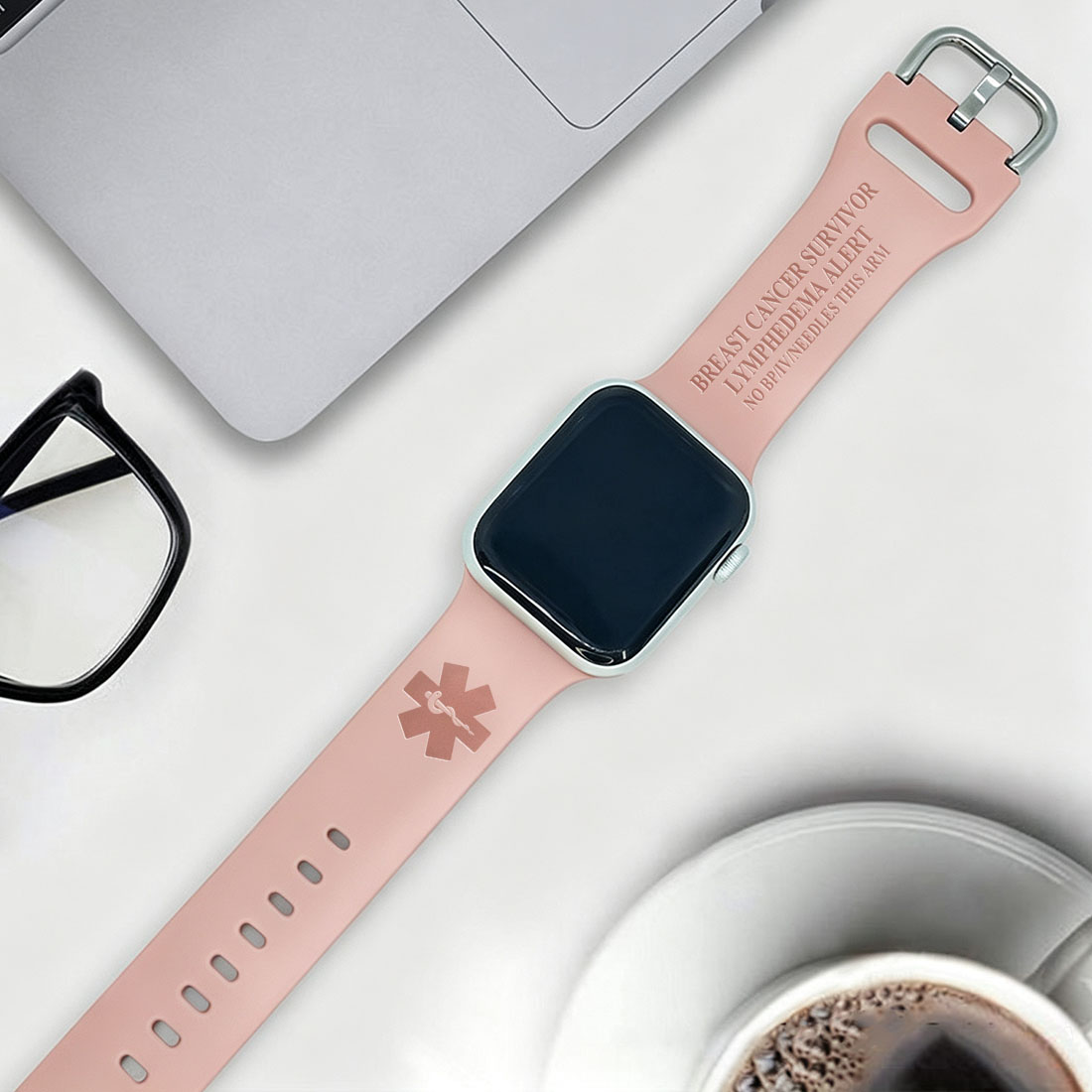 Personalized Emergency Medical Alert Silicone Watch Band for Apple  Gift for Breast Cancer Diabetes Allergy Autism