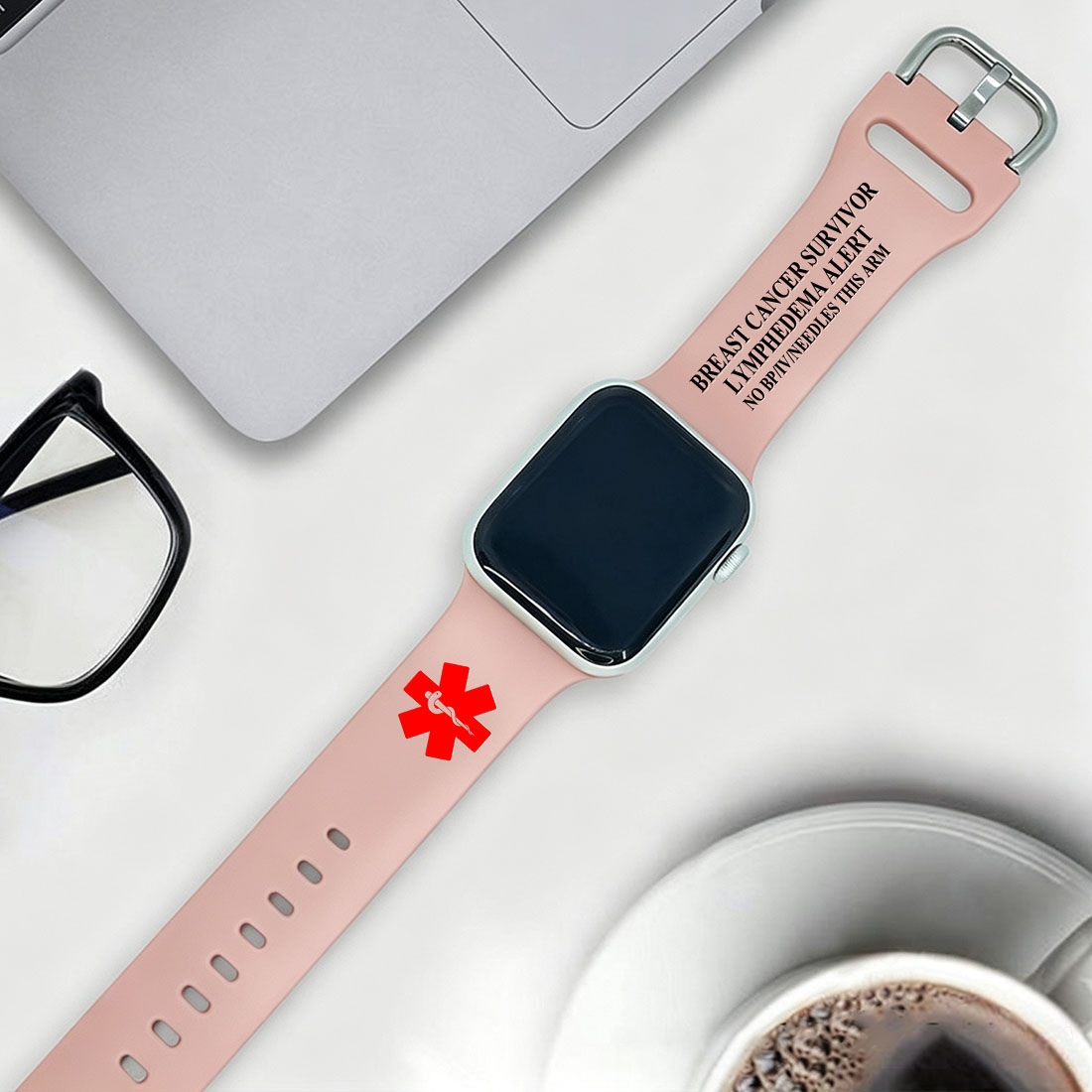Personalized Emergency Medical Alert Silicone Watch Band for Apple  Gift for Breast Cancer Diabetes Allergy