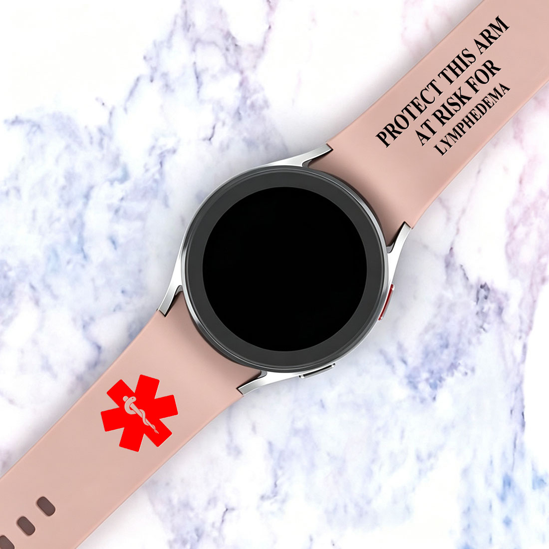 Personalized Emergency Medical Alert Silicone Watch Band for Huawei Samsung Gift for Breast Cancer Diabetes Allergy