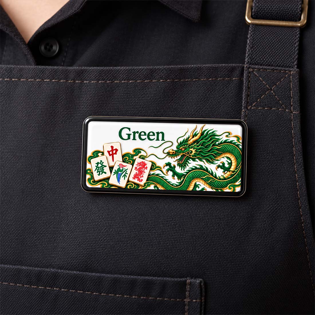 Custom Mahjong Name Tag Personalized Magnetic Badge Dragon Design Dragon Mah Jongg Gift Game Night Name Tag