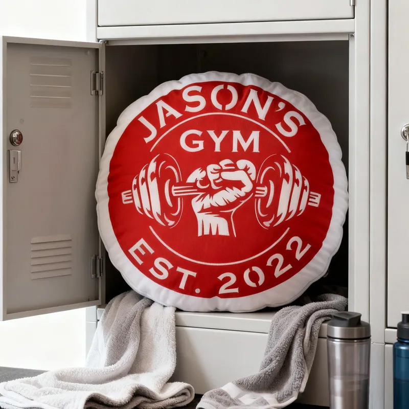 Personalized Dumbbell Gym Name Pillow Graphic 3D Print Gift Ideas Exercise Themed Christmas Weightlifting Workout Pillow Comfortable Christmas Decor for Gym Lovers