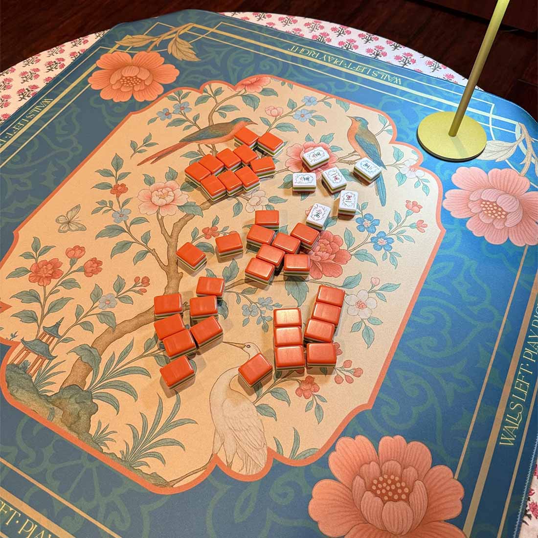 Teal Chinoiserie Mahjong Mat