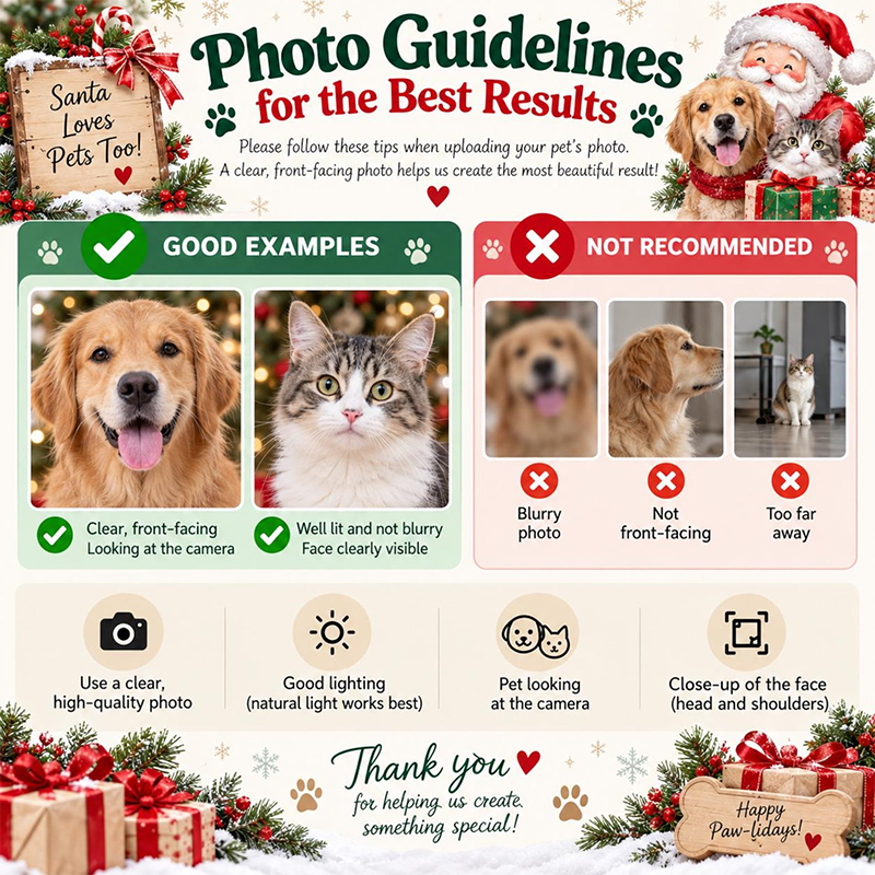 Personalized Santa Claus Sack Personalized with Pet Photo, Dog & Cat, Large Santa Bag Personalized, Christmas Eve Gift Bag, Custom Santa Sack