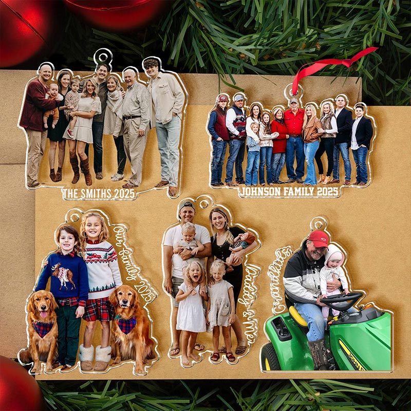 Personalized Acrylic Photo Ornament: Family Christmas 2026 Gift