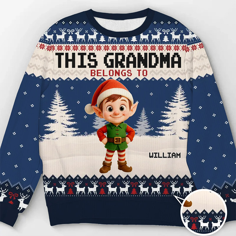 Personalized Unisex Ugly Sweatshirt Custom Christmas Birthday Gifts For Grandpa Grandma Mom Proud Grandpa Of The Cutest Elves In Town