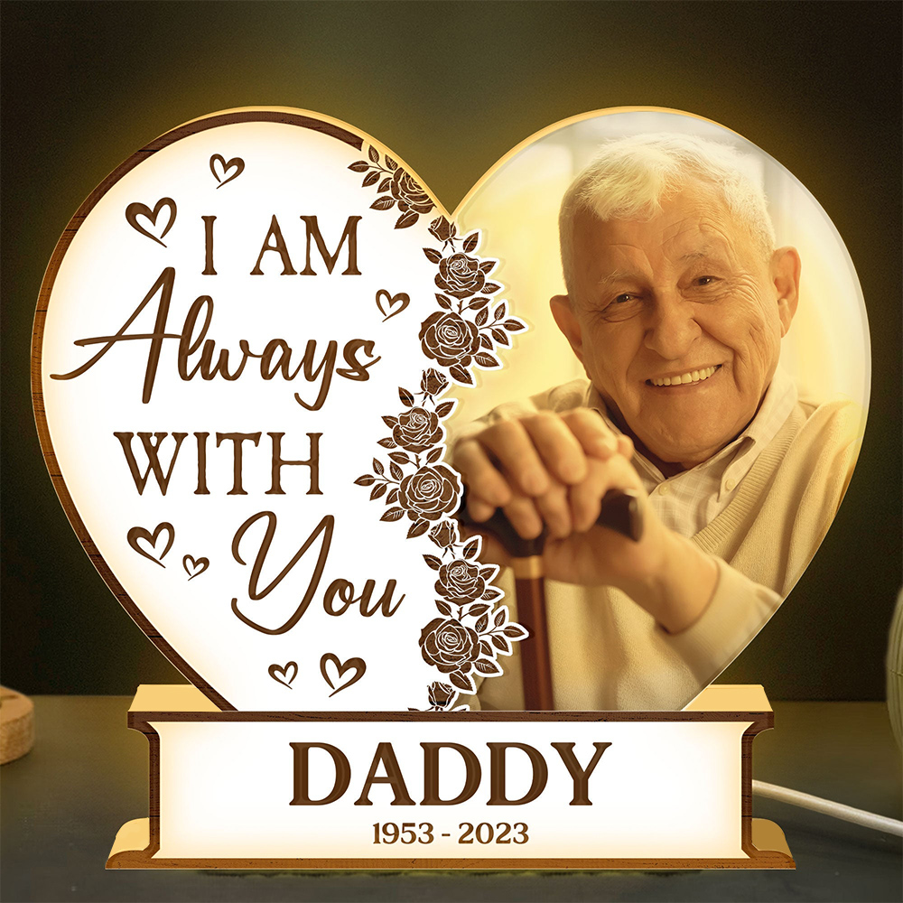 Personalized Photo Light Box I Am Always With You Heart-Shaped