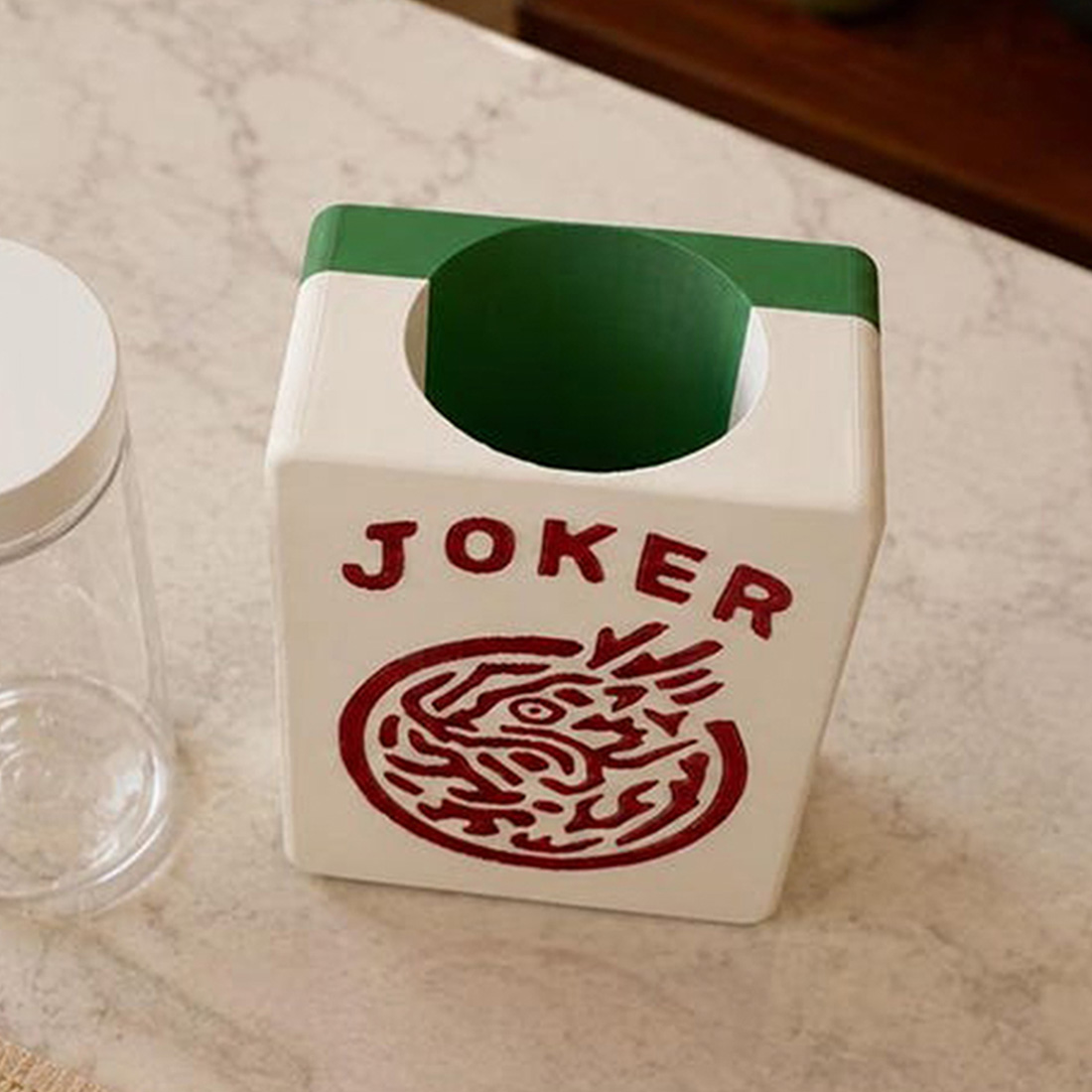 3D Printed Mahjong Joker Tile Plastic Vase Planter with Waterproof Insert