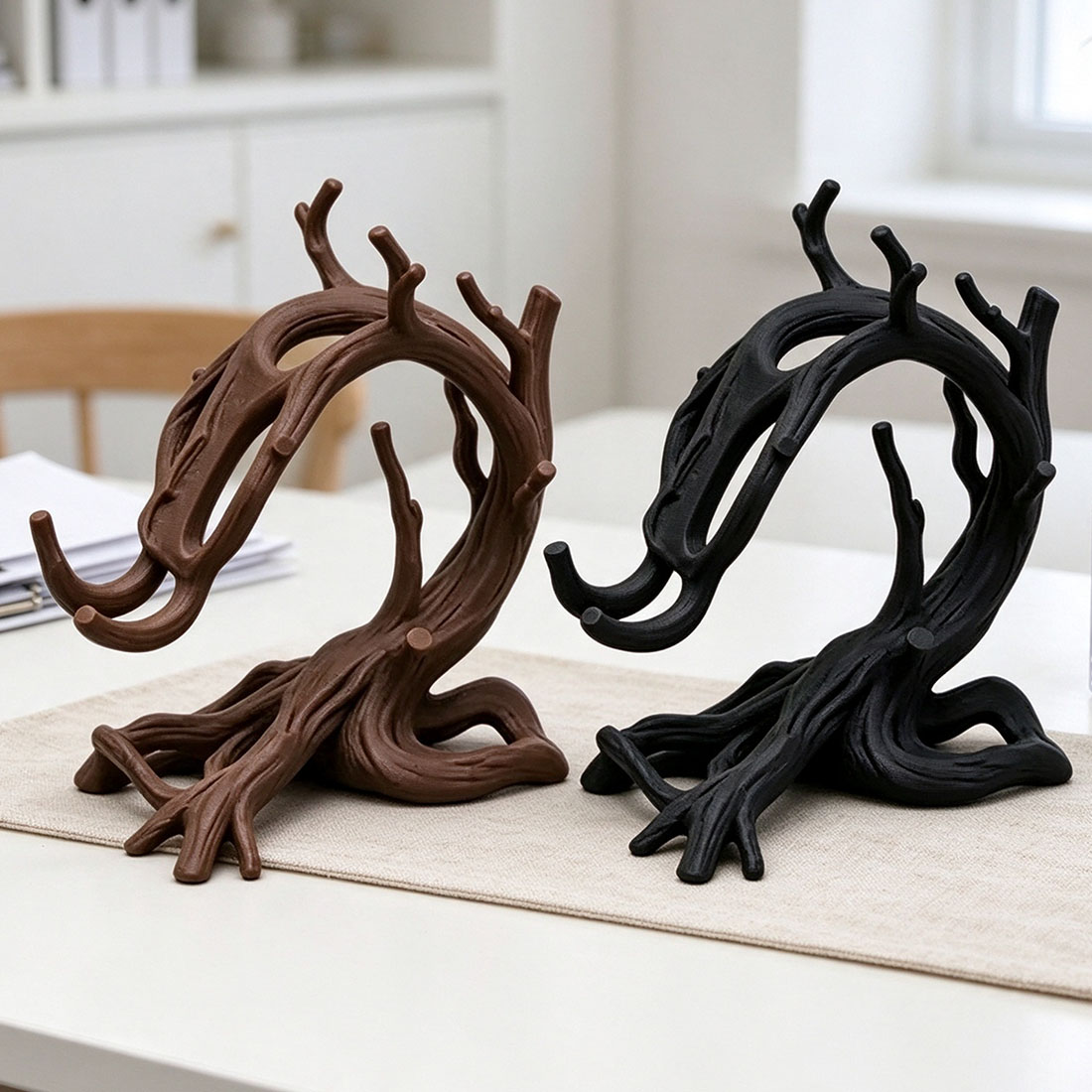3D Printed Dendritic Phone Stand Unique Driftwood Style Desktop Cell Phone Holder