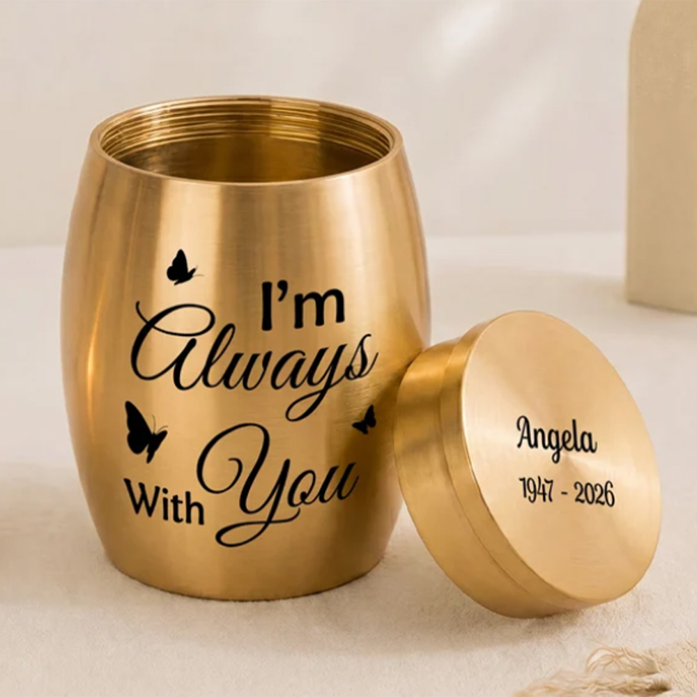 Personalised Memorial Urns for Loss of Mum/Dad - I'm Always With You Mini Urn