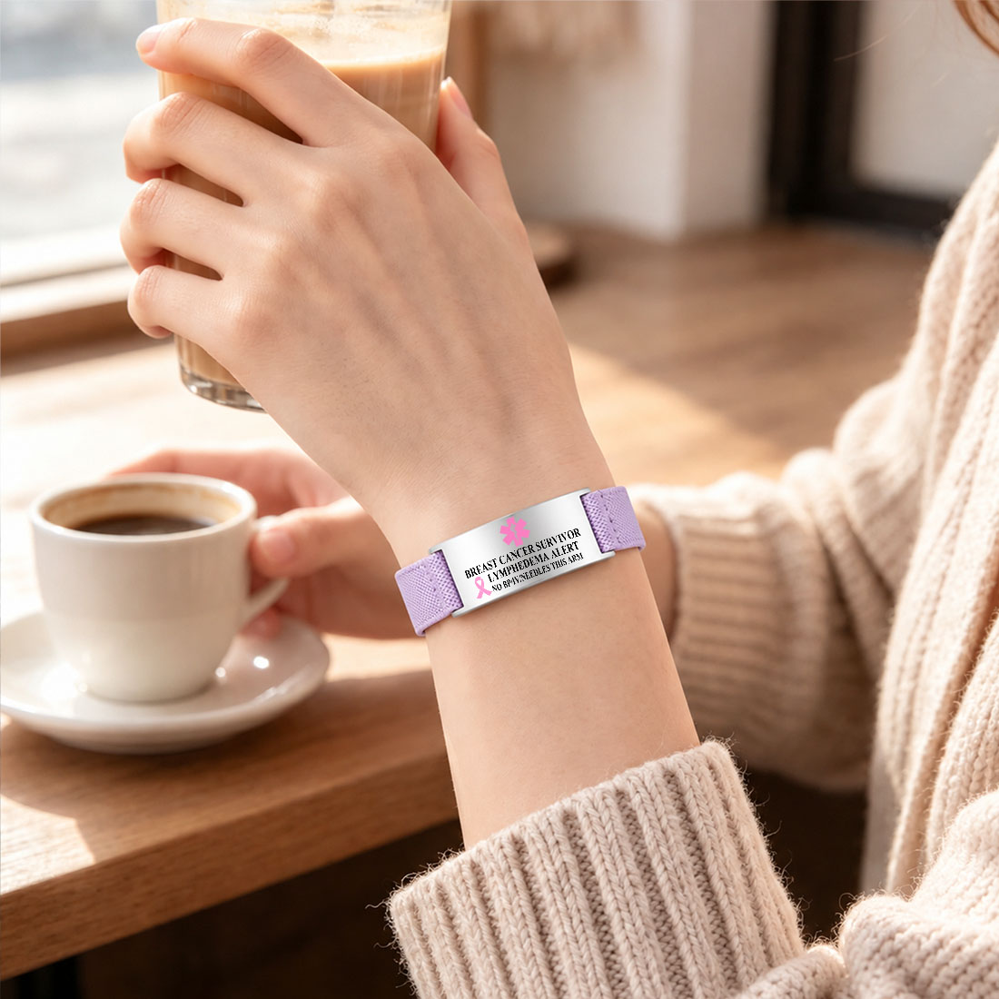 Personalized Lymphedema Medical Alert Bracelet Medical Information Gift for Breast Cancer Diabetic Allergy Epilepsy 