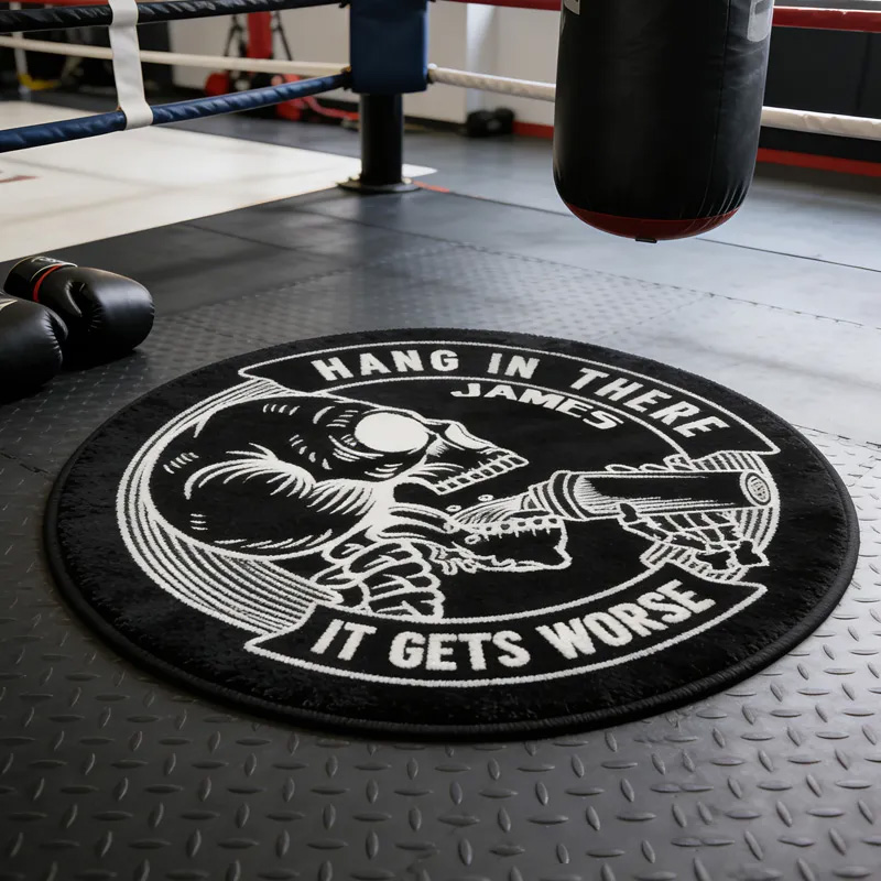 Personalized Gym Rat Funny Rug  Doormat and Workout Transform Gym Space with Custom Name Powerlifting Gift Funny Fitness for Fitness Gym Owner Lovers