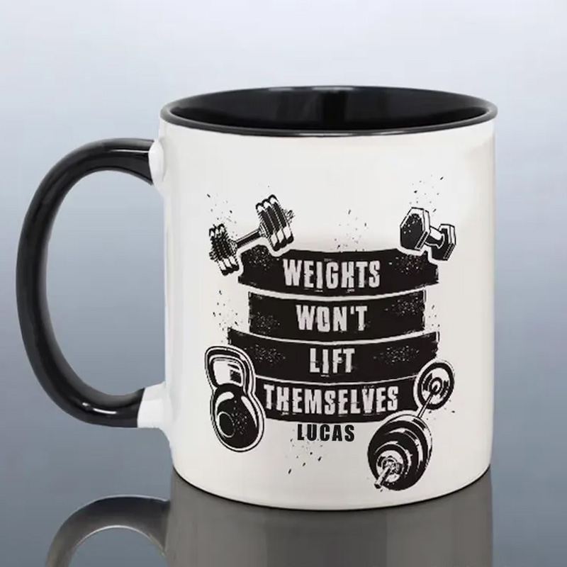 Personalized Fitness Mug Funny Gym Dad Birthday Gift Men Christmas Gift Training Fitness Instructor Cup Him Bodybuilder Weightlifting Weights for Fitness Enthusiasts Bodybuilders and Gym Lovers
