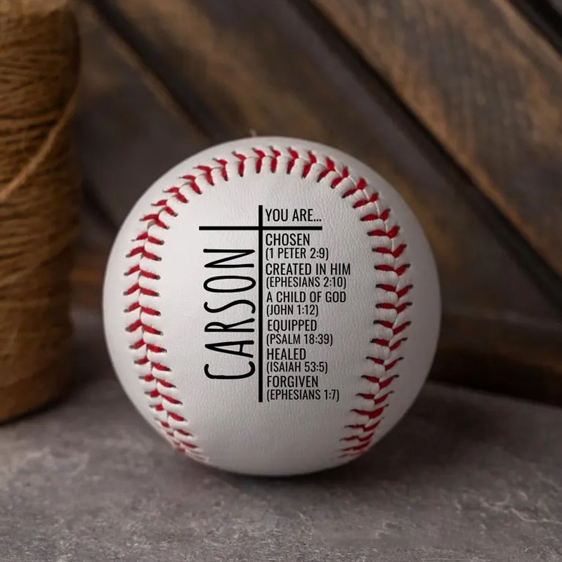 Personalized Cross Bible Verse Baseball with Name Christian and Religious Gifts Christian Christmas Gifts