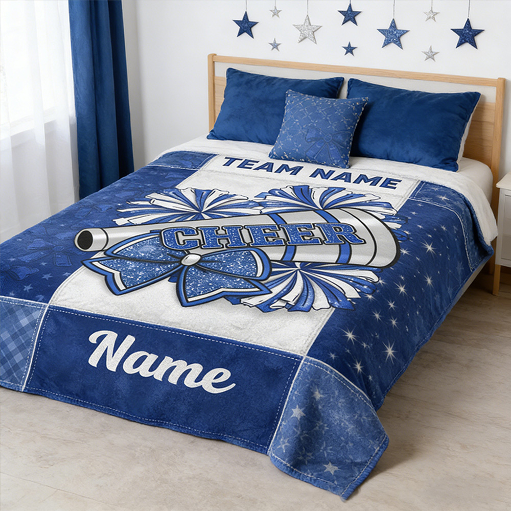 Personalized Cheerleading Blanket with Custom Name and Team Design