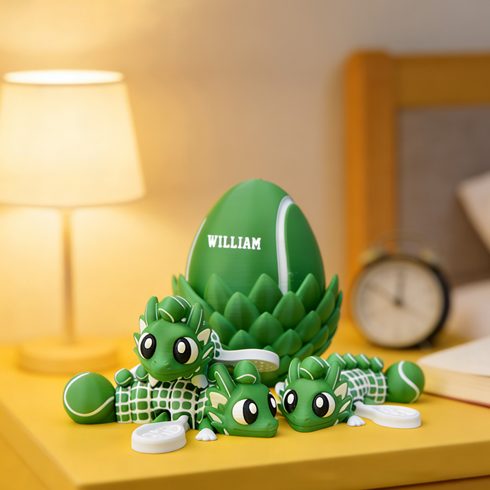 Personalized 3D-Printed Tennis Egg with Custom Name A Unique Gift Idea