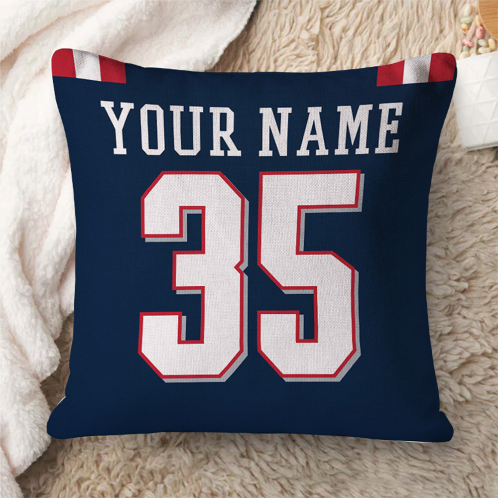Personalized American Football and Rugby Jersey Throw Pillow with Custom Name and Number Design