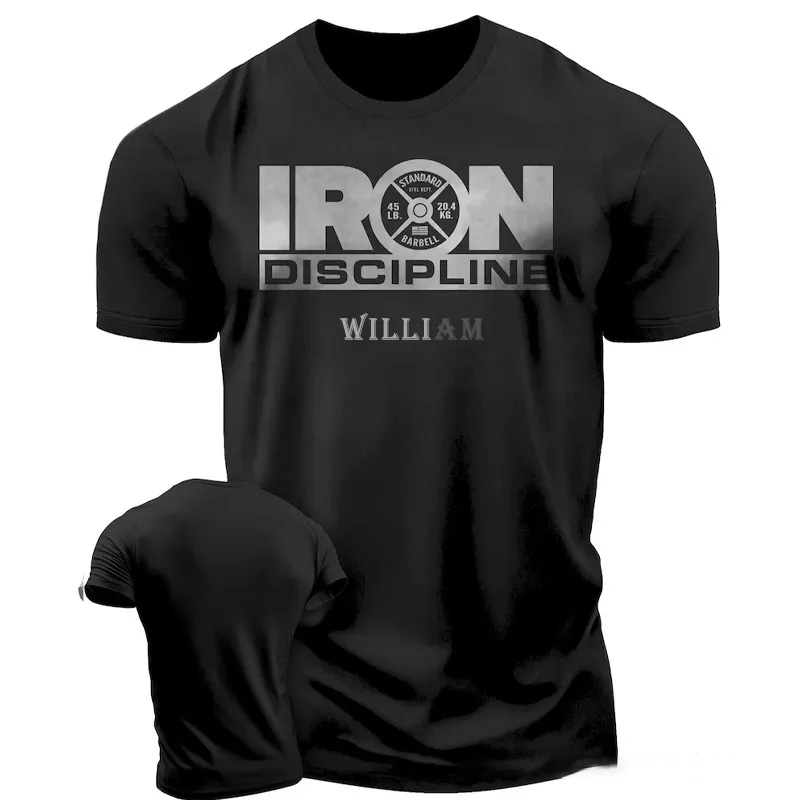 Personalized Gym Classic T-Shirt Iron Discipline Funny Workout Gym T-Shirt for Men for Fitness Enthusiasts Bodybuilders and Gym Lovers