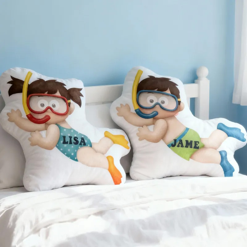 Personalized Diving Pillow Throw Pillow Graphic 3D Print Swimming Fitness Decoration Pillow Exercise Sport Pillow Female Swimmer Holiday Gift Custom Swim Pool Keepsake for Kids or Teens Swimming Lovers