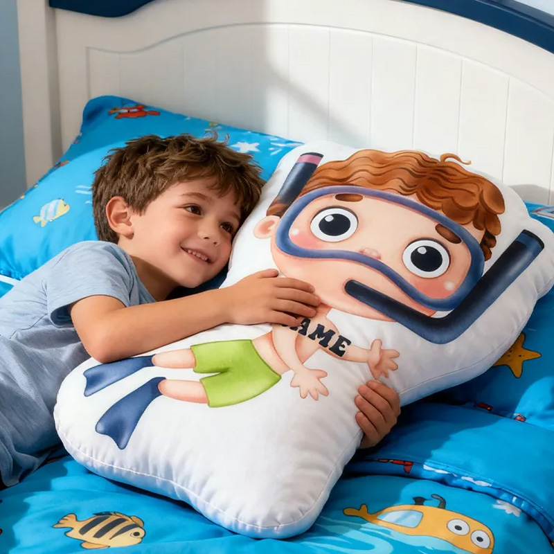 Personalized Diving Pillow Throw Pillow Graphic 3D Print Swimming Fitness Decoration Pillow Exercise Sport Pillow Female Swimmer Holiday Gift Custom Swim Pool Keepsake for Kids or Teens Swimming Lovers