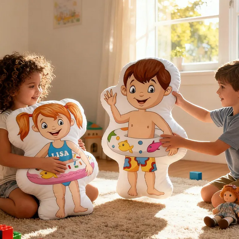 Personalized Swimming Ring Donut Pillow Throw Pillow Graphic 3D Print Swimming Fitness Decoration Pillow Exercise Sport Pillow Female Swimmer Holiday Gift Custom Swim Pool Keepsake for Kids or Teens Swimming Lovers