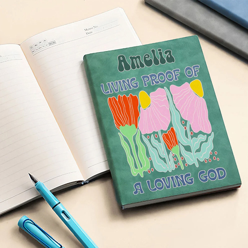 Personalized Bible Floral Leather Notebook with Name Birthday Religious Gift for Family Friends Christian
