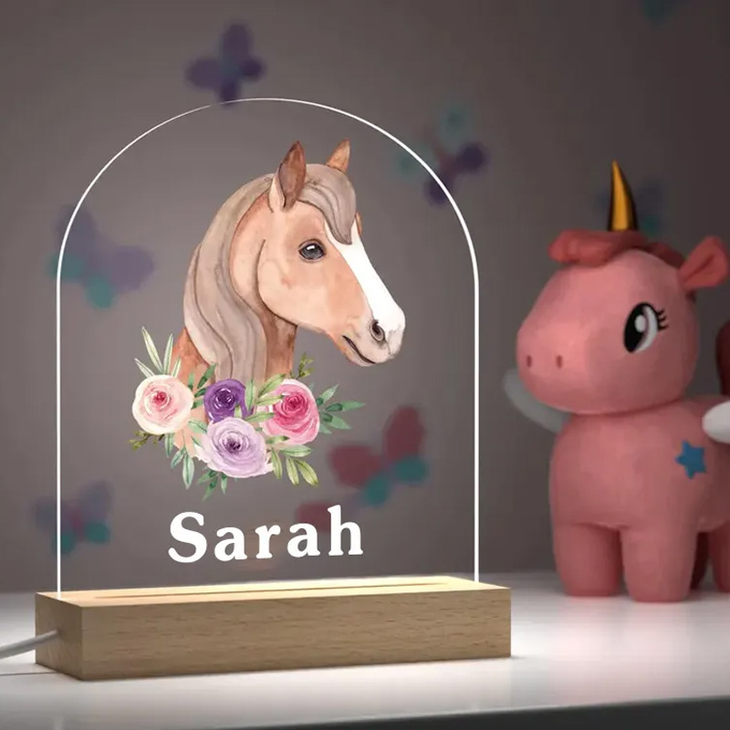 Personalized LED Night Light Horse Gifts for Girls Horse Riding Gifts Equestrian Night Light Lamp Horse Gifts Bike Lamp for Riding Lovers and Equestrian Lovers 