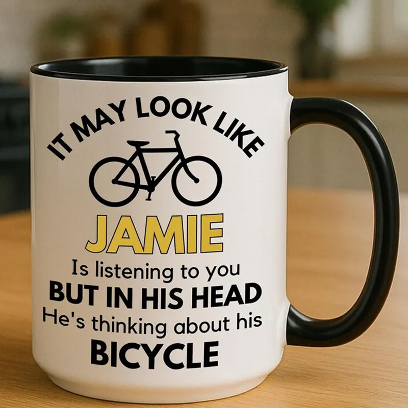Personalized Cyclist Coffee Mug Funny Bicycle Gift Lover Mug Cyclist Gift Mountain Biker Gift Cycling Gift Bike Gift Bicyclist Mug Colour Options Available