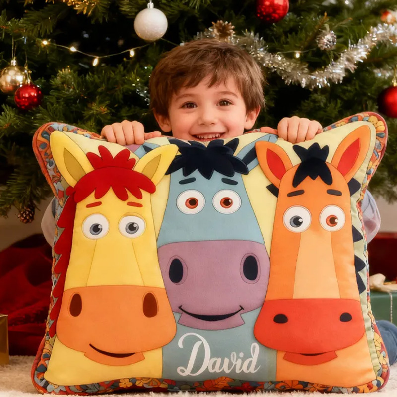 Personalized Equestrian Colorful Horse Pillow Fun and Festive Gift for Kids Graphic 3D Print Pillow for Riding Enthusiasts Horse Lovers Rider Racing Soft and Funny Home Decor